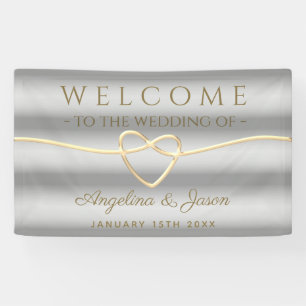 Elegante graue Willkommenshochzeit Banner
