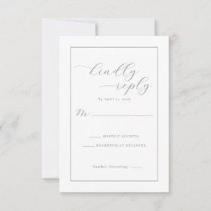 Elegante Graustufen-Kalligrafie RSVP Karte