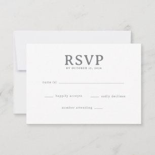 Elegante Graustufen-RSVP-Formular RSVP Karte
