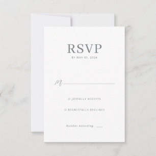 Elegante Graustufen-RSVP-Karte RSVP Karte