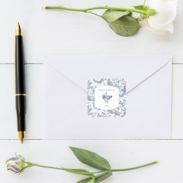 Elegante Gravur Quadratischer Aufkleber (Von Creator hochgeladen)