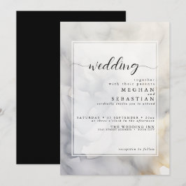 Elegante Gray and Bale Gold Soft Cloud Einladung