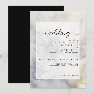 Elegante Gray and Bale Gold Soft Cloud Einladung