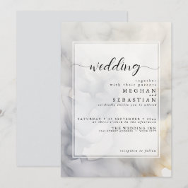 Elegante Gray and Bale Gold Soft Cloud Einladung