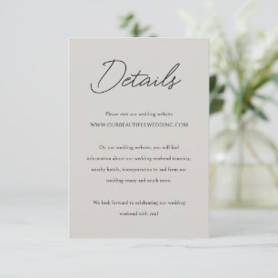 Elegante Gray Classic Wedding Begleitkarte
