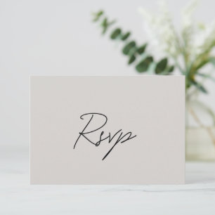 Elegante Gray Classic Wedding RSVP Karte