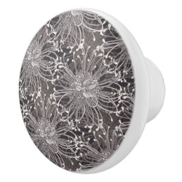 Elegante Gray Dandelion Blume Keramikknauf