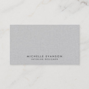 Elegante Gray Linen Minimalistisch Beruflich Visitenkarte