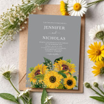 Elegante Gray Sunflowers Hochzeit
