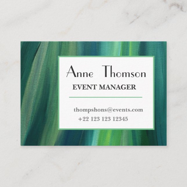 Elegante Green Beruflich Business Card Visitenkarte (Vorderseite)