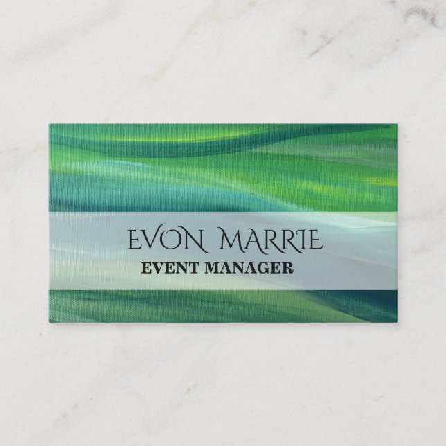 Elegante Green Business Card Visitenkarte (Vorderseite)