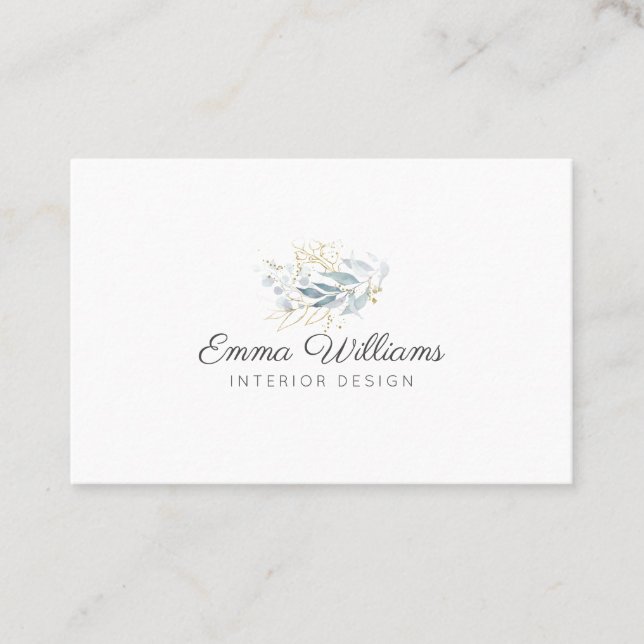 Elegante Green Business Card Visitenkarte (Vorderseite)