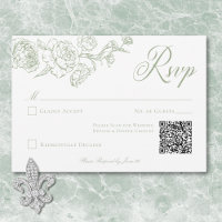 Elegante Green Chinoiserie Bird & Wappen Wedding Q