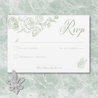 Elegante Green Chinoiserie Bird & Wappen Wedding