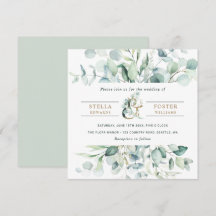 Elegante Green Foliage Gold Ampersand Hochzeit