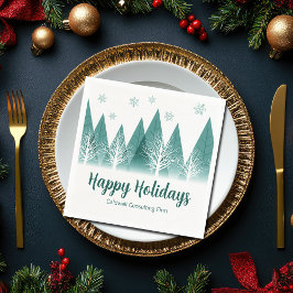 Elegante Green Forest Custom Company Holiday Party Serviette