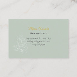 Elegante Green & Gold Business Card Visitenkarte