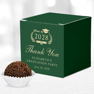 Elegante Green Gold Graduation Party Danke Geschenkschachtel