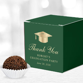 Elegante Green Gold Graduation Party Danke Geschenkschachtel