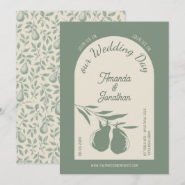 Elegante Green Pear Wedding Einladung