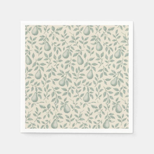 Elegante Green Pear Wedding Serviette (Vorderseite)