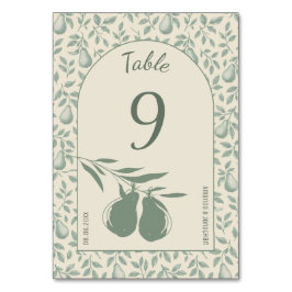 Elegante Green Pear Wedding Tischnummer