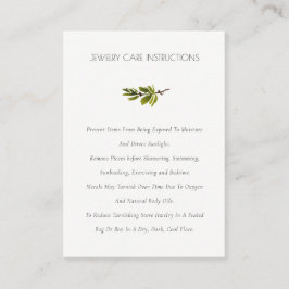Elegante Green Pine Branch Foliage Juwelry Care Visitenkarte