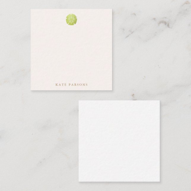 Elegante Green Sand Dollar Note Card Mitteilungskarte (Vorne/Hinten)