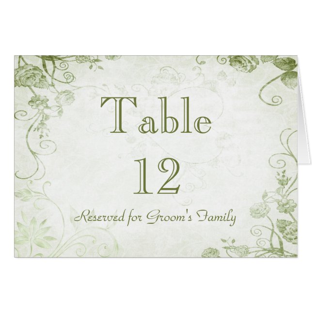 Elegante Green Table Sitting Name Card (Vorderseite (Horizontal))