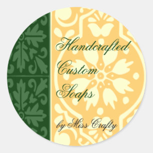 Elegante Green Tan Custom Craft Labels Runder Aufkleber