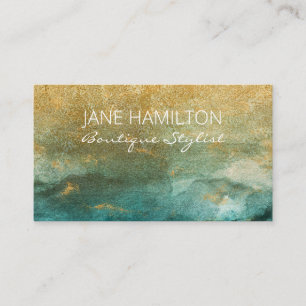 Elegante Green und Gold Boutique Business Card Visitenkarte