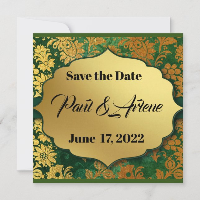 Elegante Green und Gold Card (Vorderseite)