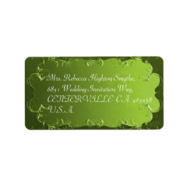 Elegante Green Vintage Wedding Address Labels Adressaufkleber