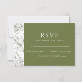 Elegante Green Wedding RSVP Card für Blumenzwiebel