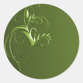 Elegante Green Wedding Umschlag Aufkleber