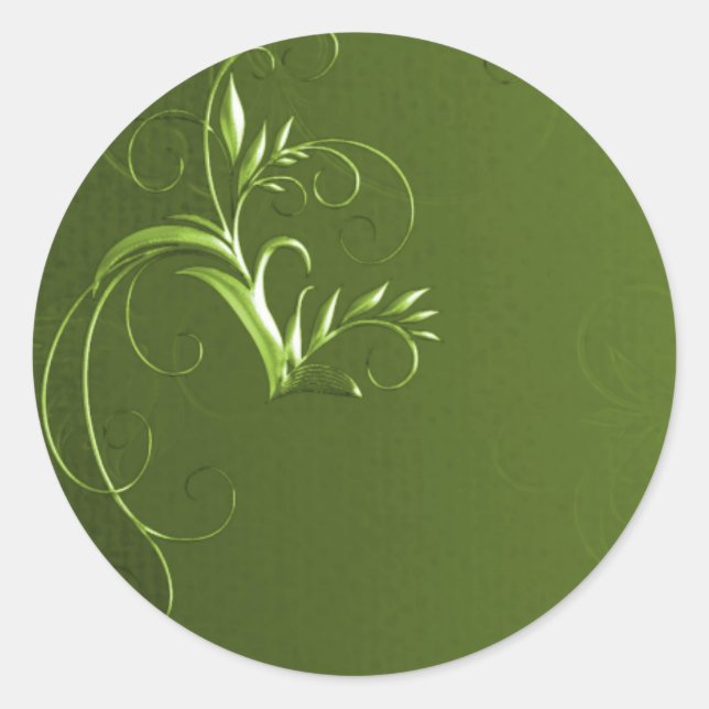 Elegante Green Wedding Umschlag Aufkleber (Vorderseite)
