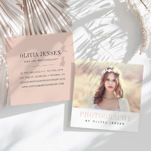 Elegante Grenze Fotograf Quadratische Visitenkarte