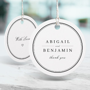 Elegante Grenzen Schwarz-Weiß-Minimalistische Hoch Geschenkanhänger