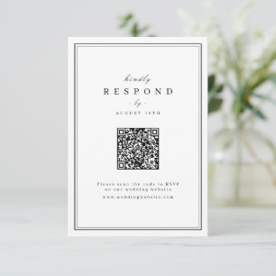 Elegante Grenzen Schwarz-Weiß-Minimalistische Hoch RSVP Karte