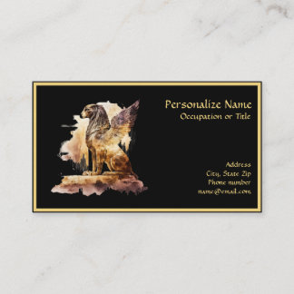 Elegante Griffin Black & Gold Business Card Visitenkarte