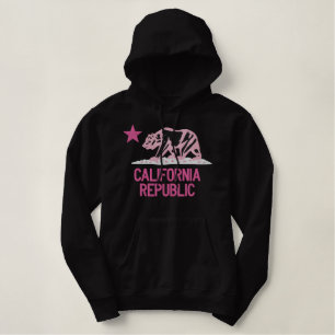 Elegante große Kalifornien-Republik-Stickerei Bestickter Hoodie