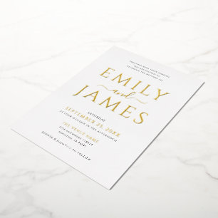Elegante große Namen Hochzeit Luxus Folieneinladung
