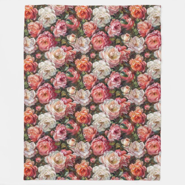 Elegante große Rose blubt Fleece Blanket (Vorderseite)