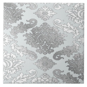 Elegante große Türkisblaue Damastfliese Fliese