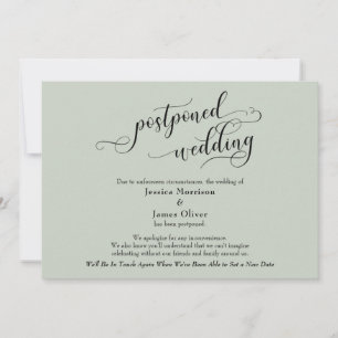 Elegante, grün aufgeschobene Hochzeitsupdate-Karte Einladung