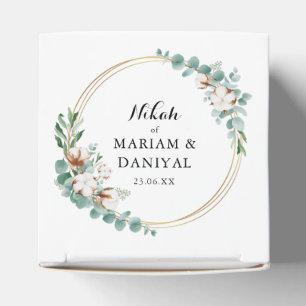 Elegante Grün-Gold-Blumen-Muslim-Nikah-Hochzeit Geschenkschachtel