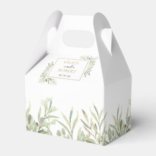 Elegante Grün Gold Geometrische Hochzeit Geschenkschachtel