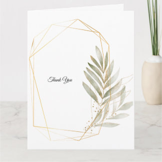Elegante Grün-Gold-Geometrische Hochzeits-Dankesch Dankeskarte