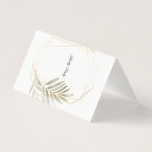 Elegante Grün-Gold-Geometrische Hochzeits-RSVP-Kar
