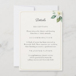 Elegante Grün Gold Hochzeit Details QR Code Karte